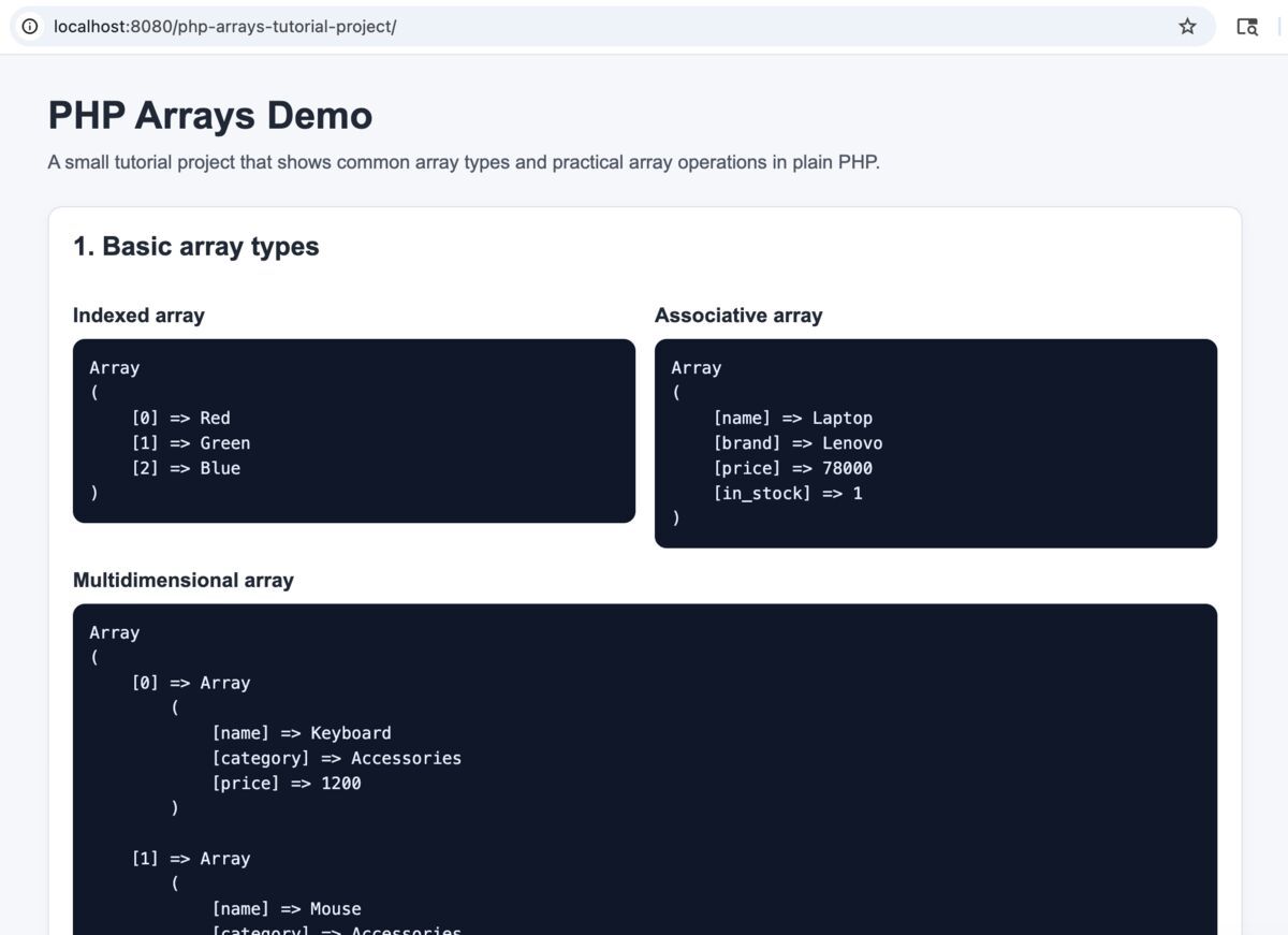 PHP Arrays in PHP 8: Indexed, Associative, Multidimensional Arrays with ...