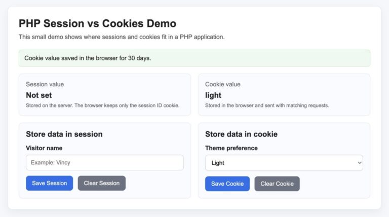 PHP Session vs Cookies: Difference, Security, and Examples - PHPpot