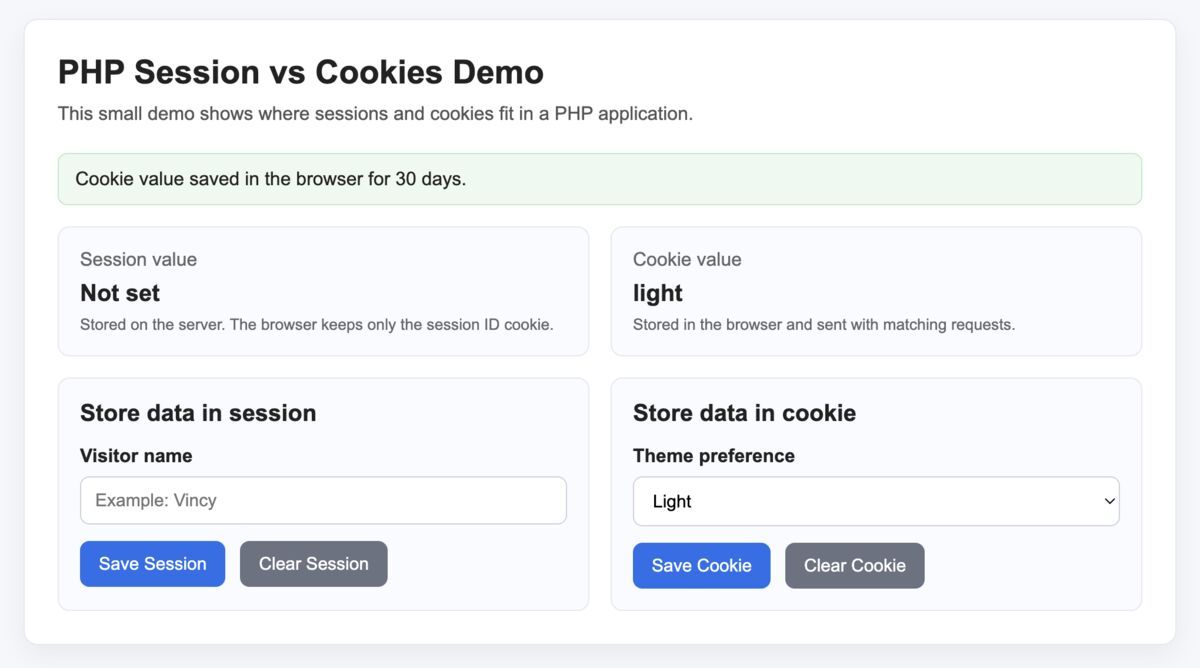 PHP Session vs Cookies: Difference, Security, and Examples - PHPpot