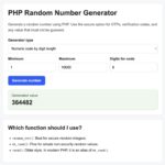 PHP random number generator form with secure, OTP, and mt_rand modes