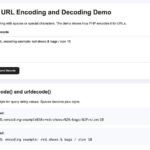 PHP URL encoding and decoding example output in browser