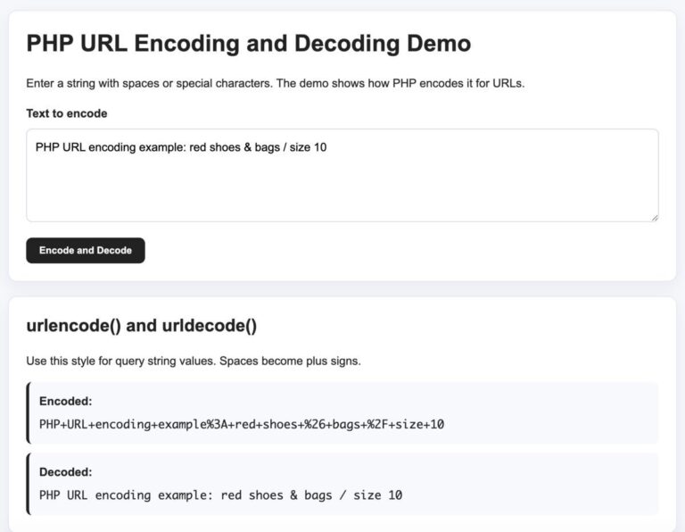 PHP URL Encoding and Decoding: urlencode(), urldecode(), rawurlencode ...