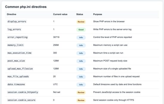 phpinfo output showing the loaded php.ini configuration file