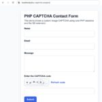 PHP contact form with custom CAPTCHA image and refresh link