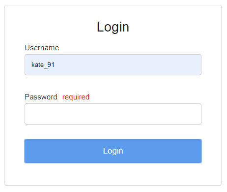 User Login Form Screenshot