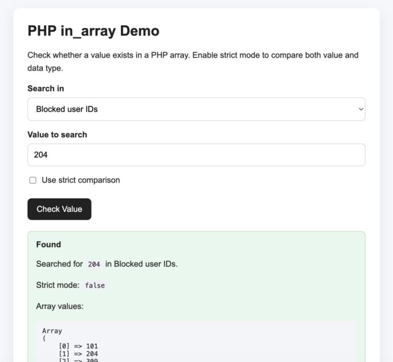 PHP in_array(): Check If a Value Exists in an Array - PHPpot