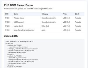 PHP DOM Parser: Read, Update and Add XML Nodes - PHPpot