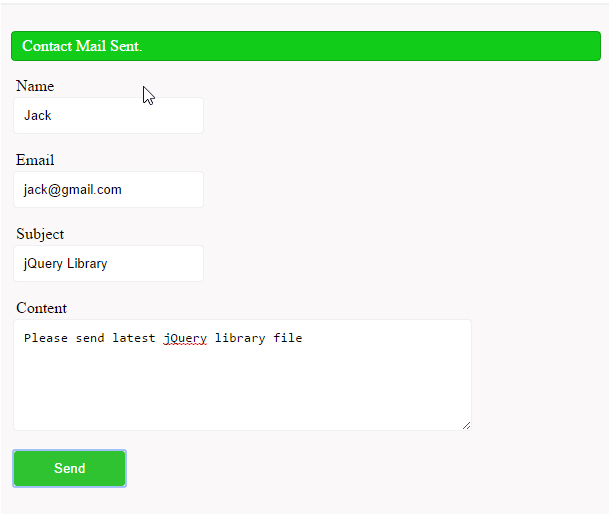 Form send message. JQUERY обращение к элементам. Send contacts. JQUERY Ajax fail. Простая авторизация Ajax php.