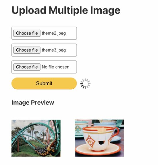 php ajax multiple image upload