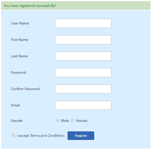 how to create registration form in html with database