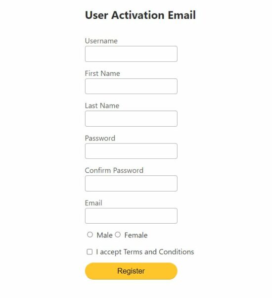 user activation mail