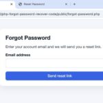 Forgot password form in PHP