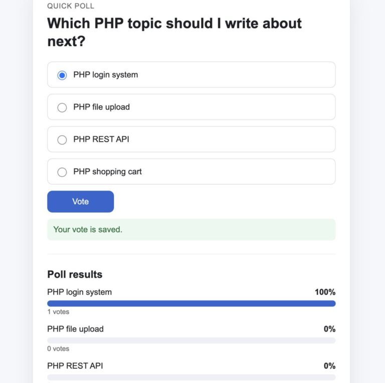PHP Poll Script with MySQL and AJAX - PHPpot