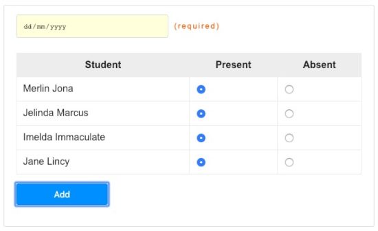 Create PHP Crud for Student Attendance