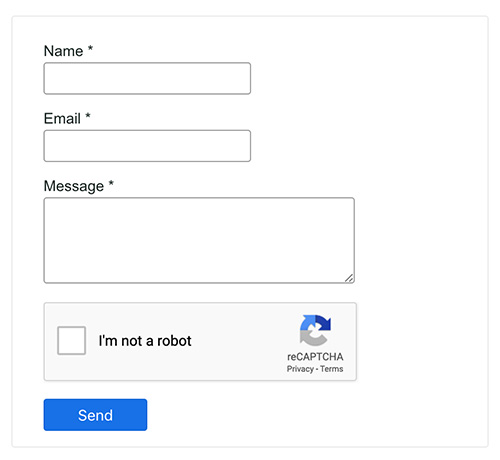 contact form with Google captcha