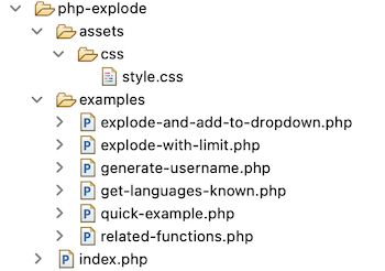 php explode example files