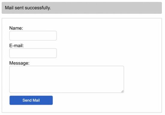 mail sending html form