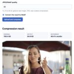 PHP GD image compression result showing original and output file sizes