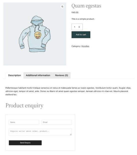 woocommerce contact form embed