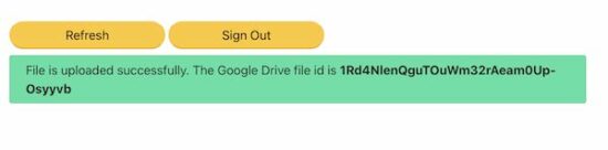 Konfirmasi unggahan file dengan ID file Google Drive