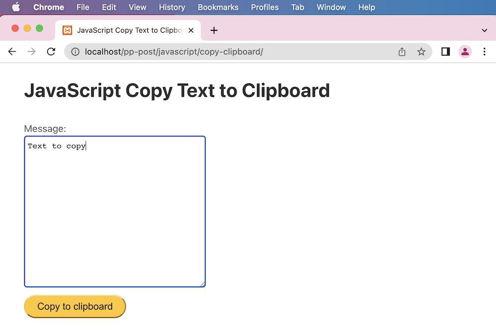 javascript copy text to clipboard example