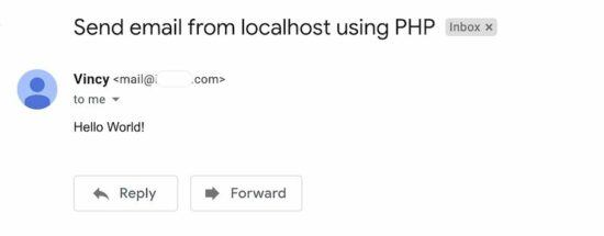 mail sending from localhost using smtp