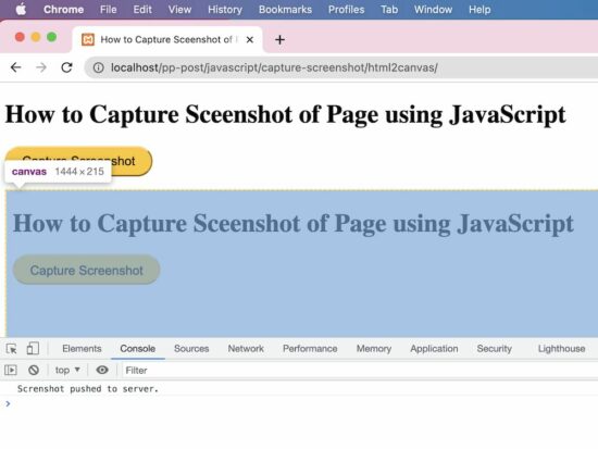 Mengambil tangkapan layar JavaScript