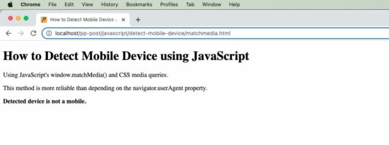 detect mobile device javascript output