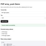 PHP array_push add tags without duplicates demo output