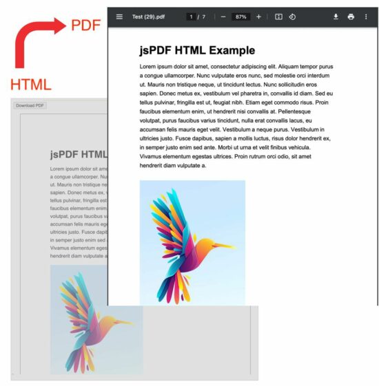 jspdf html example