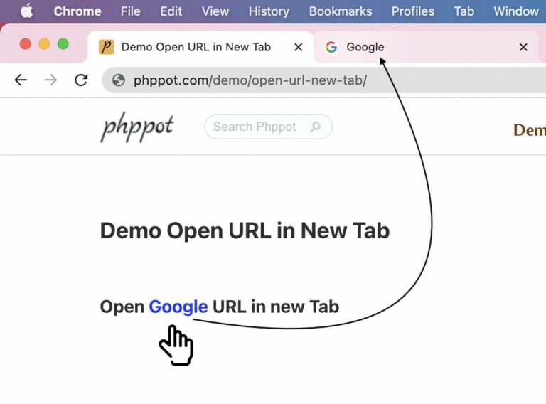 JavaScript How to Open URL in New Tab Phppot