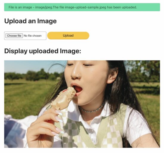 upload and display image php