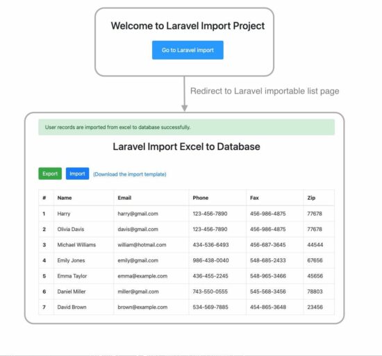 laravel import excel database