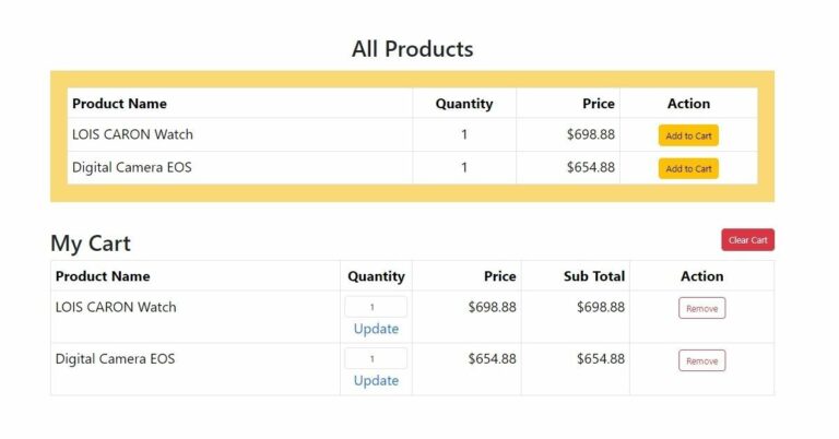 PHP Laravel Cart using Package - Phppot