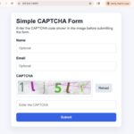 Laravel CAPTCHA form with reload button and validation input