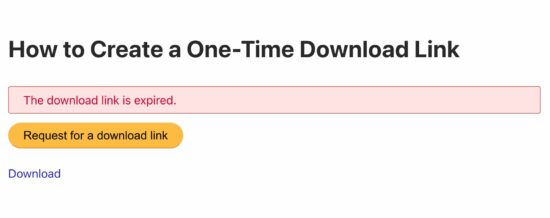 one time download link
