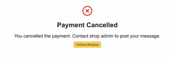 Payment Cancel Template