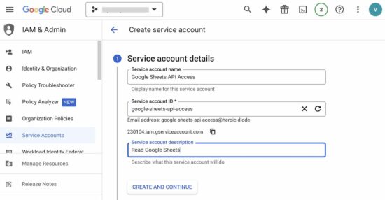 Google API Service Account