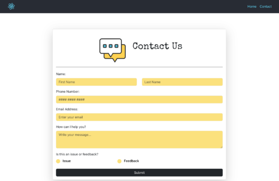 react-contact-form-output