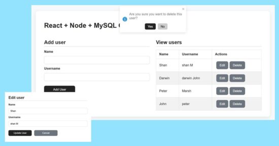 React Node Mysql Crud Full Stack Tutorial