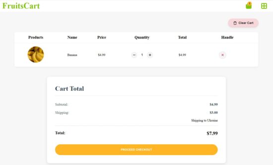 react shopping cartpage