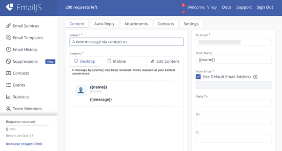 Design EmailJS Template