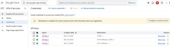 google cloud api credential