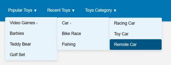 react drop down navbar menu