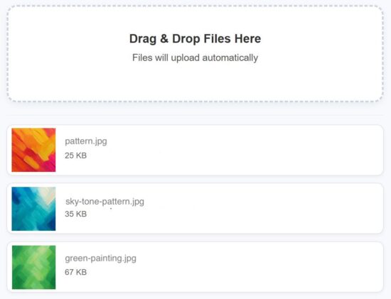 React File Upload Success Case Output