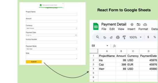 React Google Sheets No Backend Form