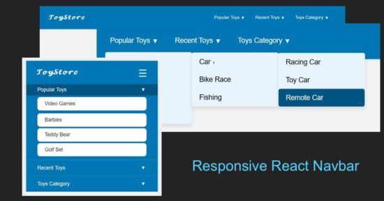 Responsive React Navbar Dropdown Mobile Menu