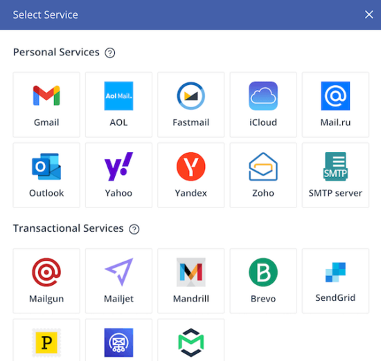 Select Email Sending Service